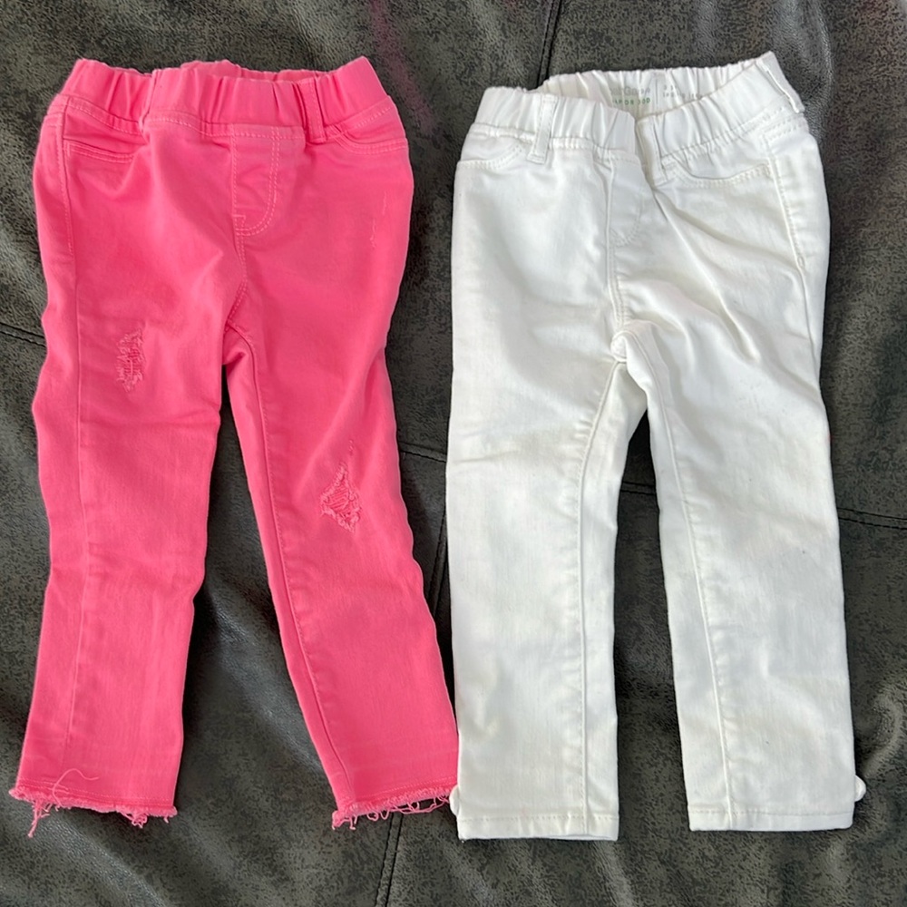 Gap jeggings bundle - pink and white - size 3 yrs
